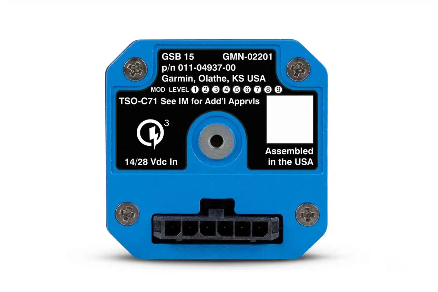 Garmin GSB 15 USB Power & Charging for Aircraft, back view
