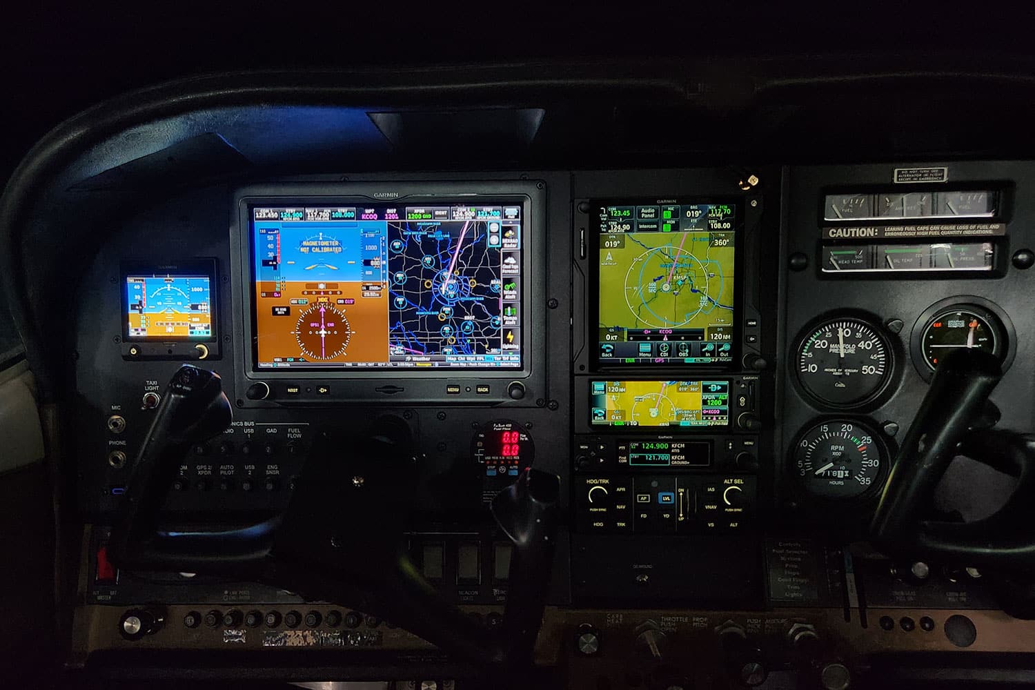 Cessna 182N glass panel upgrade, garmin, after