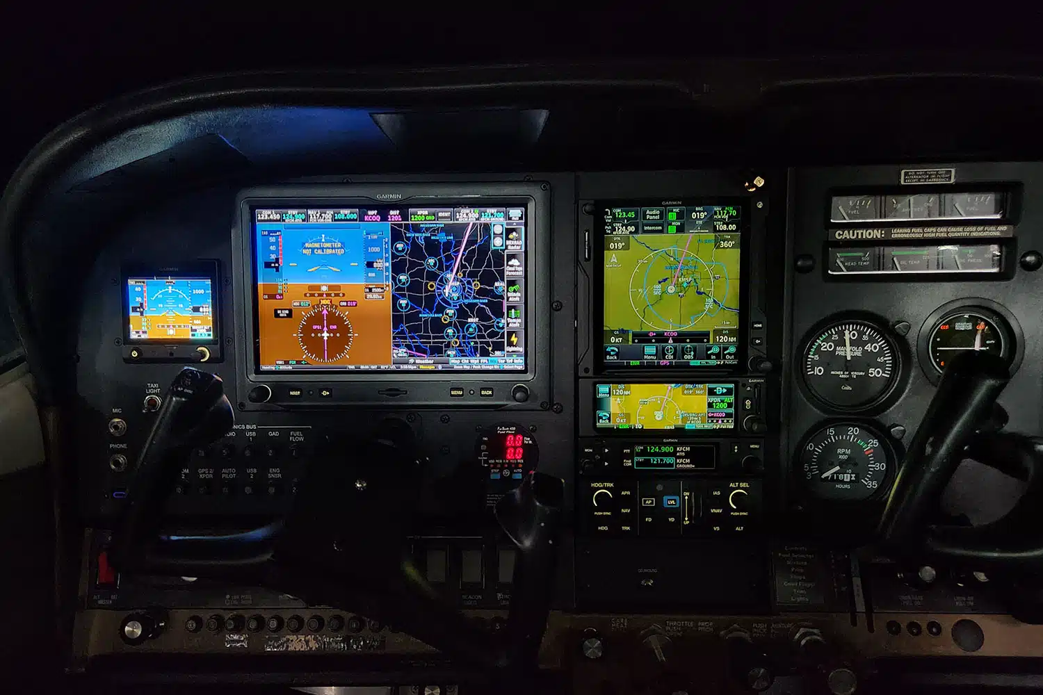 Cessna 182N glass panel upgrade, garmin, after